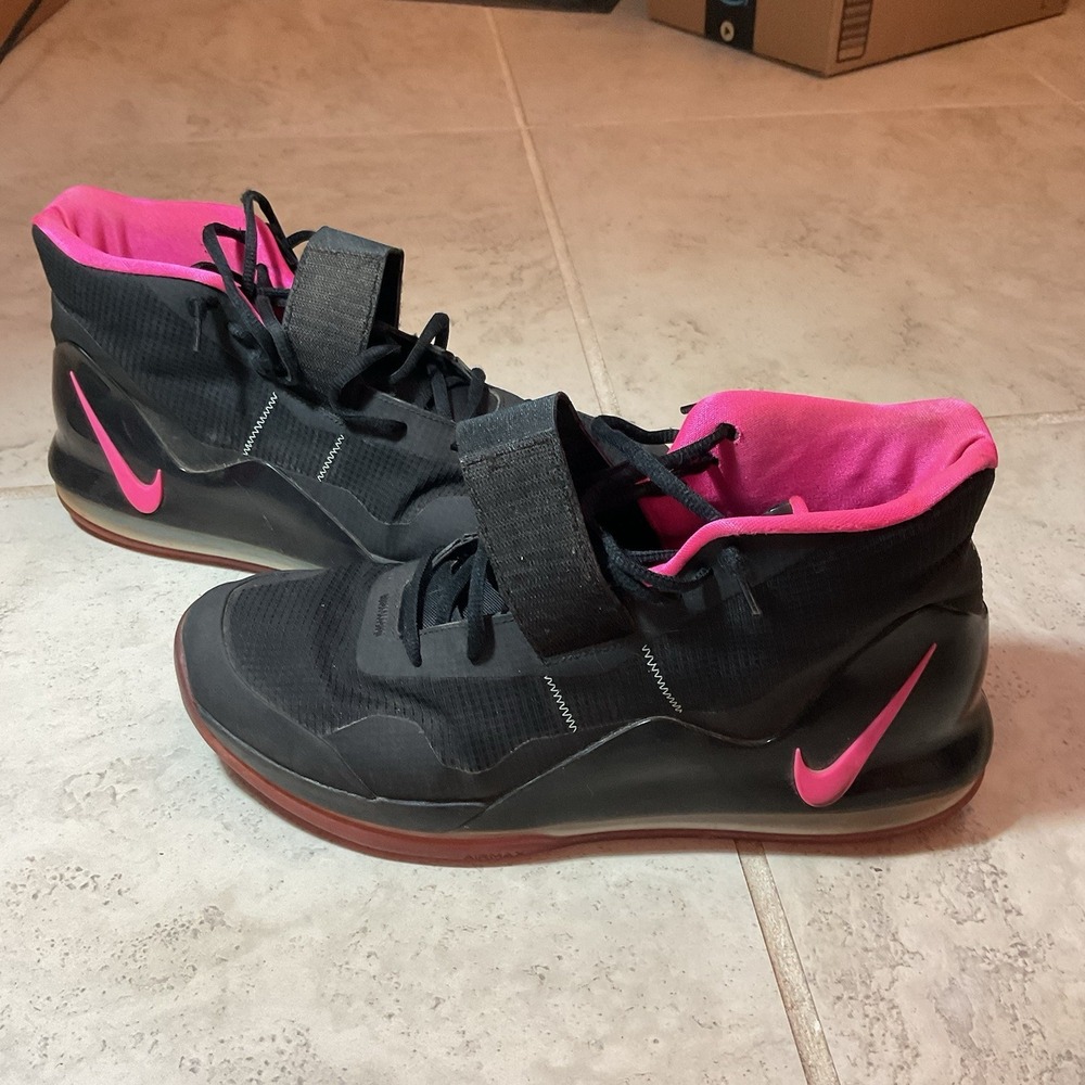 US Men's 12 M - Nike Air Force Max "Black Pink Blast" Basketball Sneakers